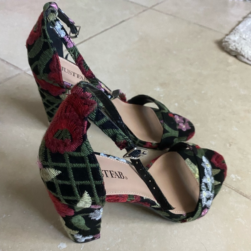 JustFab Floral Heels